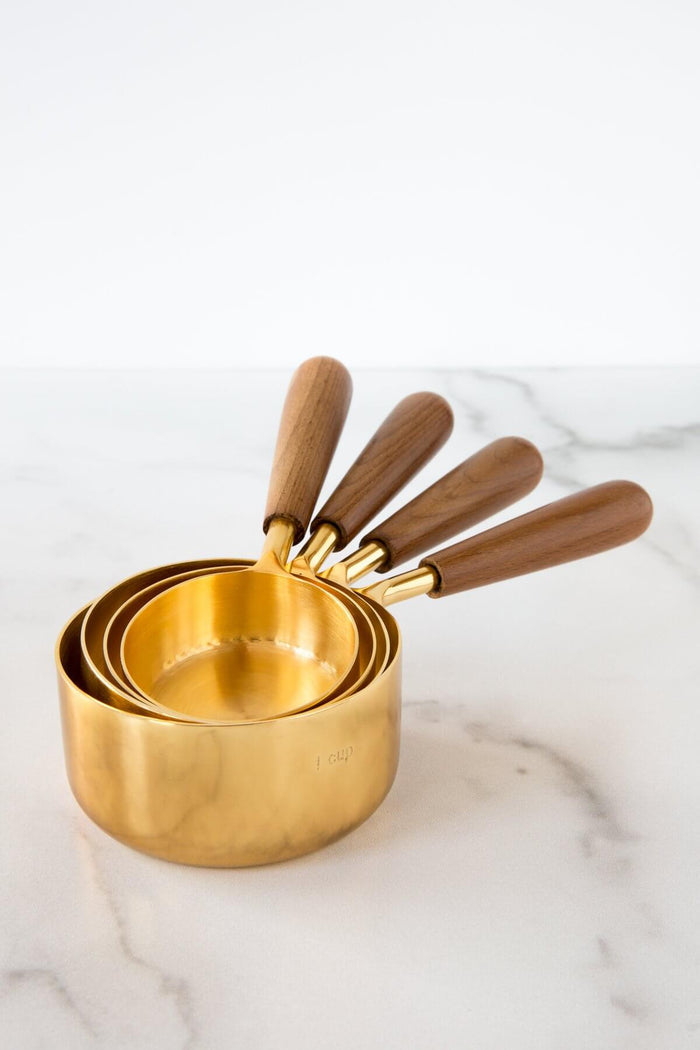 Gold + Wood Measuring Cups