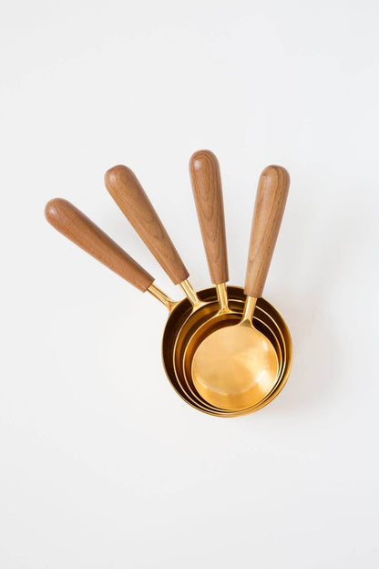 Gold + Wood Measuring Cups