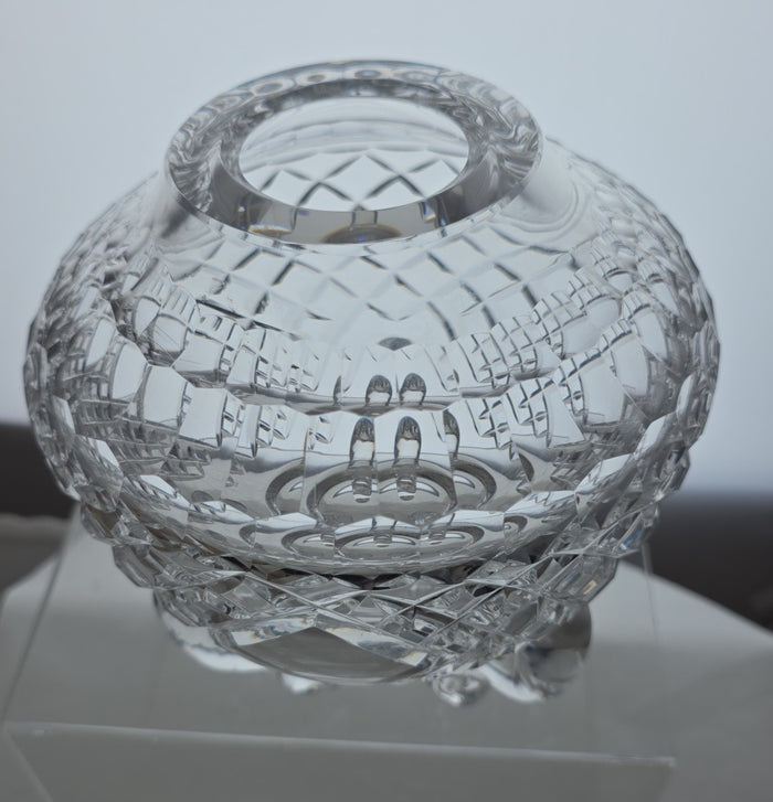 Hand cut glass rose globe one of a kind