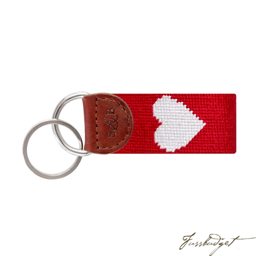 Heart Needlepoint Key Fob-Fussbudget.com