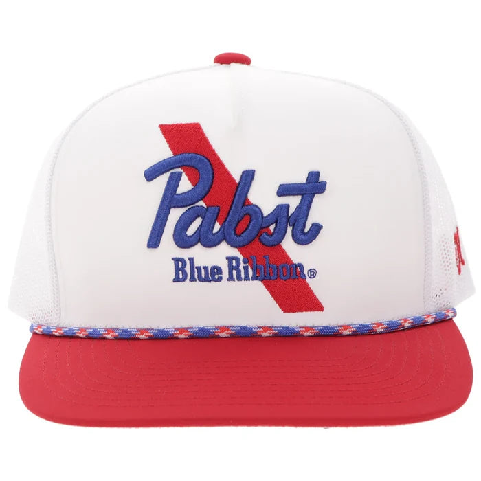 Hooey "Pabst Blue Ribbon" White with Red Hat