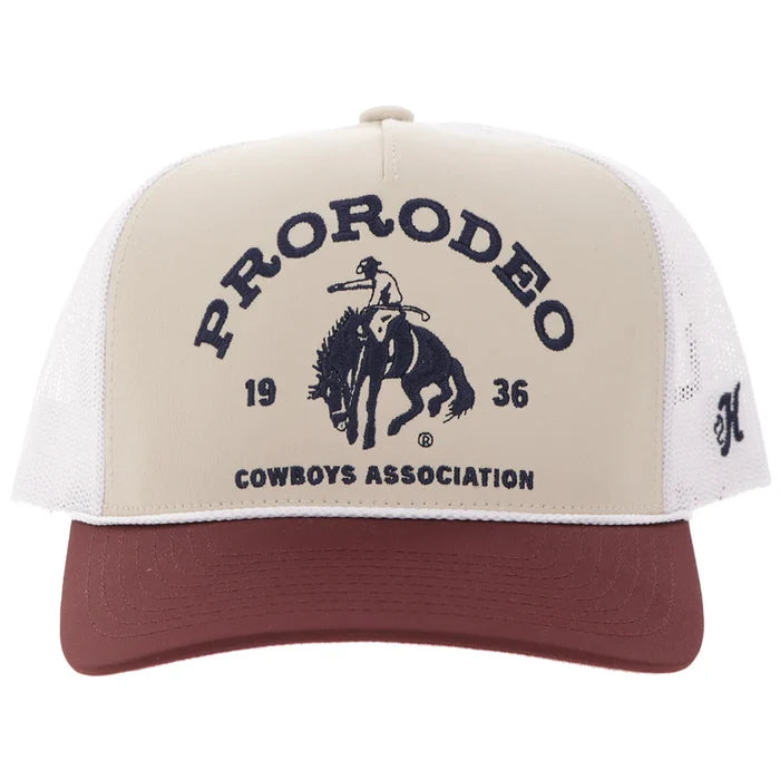 Hooey Prorodeo Tan/White with Blue Logo Hat