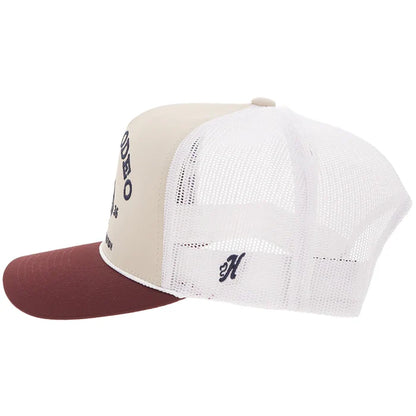 Hooey Prorodeo Tan/White with Blue Logo Hat