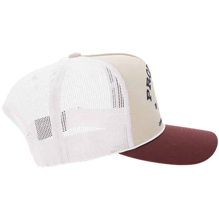 Hooey Prorodeo Tan/White with Blue Logo Hat