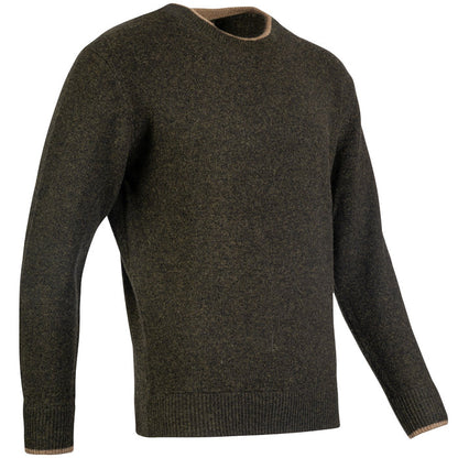 ribbed hem and cuffs jack pyke ashcombe crewknit dark olive jumper