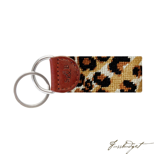 Leopard Print Needlepoint Key Fob-Fussbudget.com
