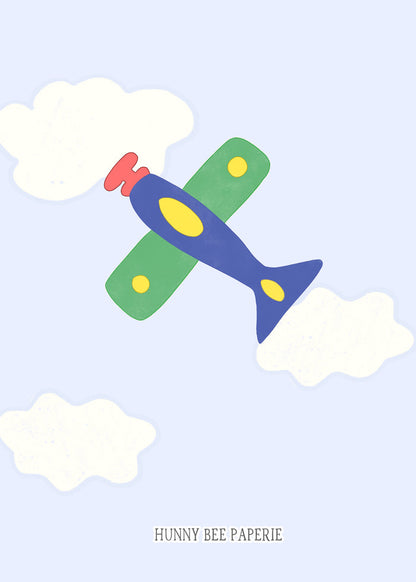 Little English Airplane Birthday Invitation