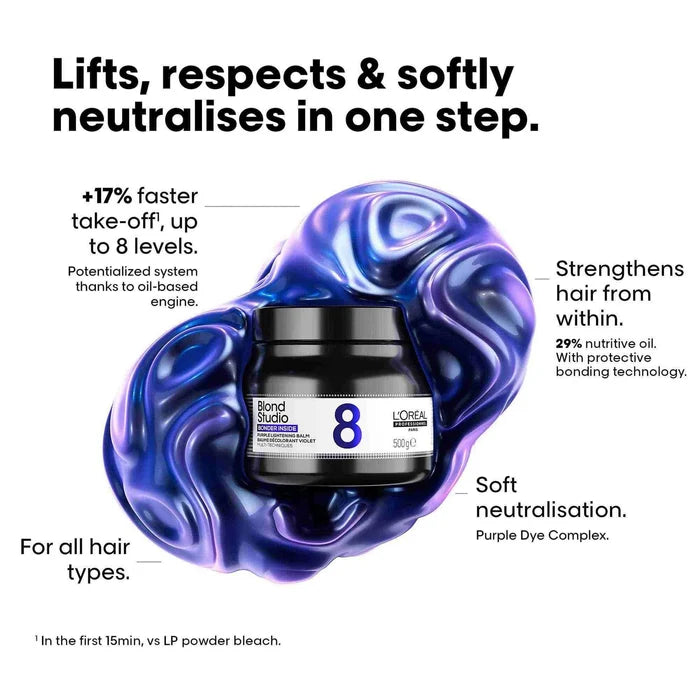 L'Oréal Professionnel Blond Studio 8 Purple Lightening Balm Bonder Inside 500g