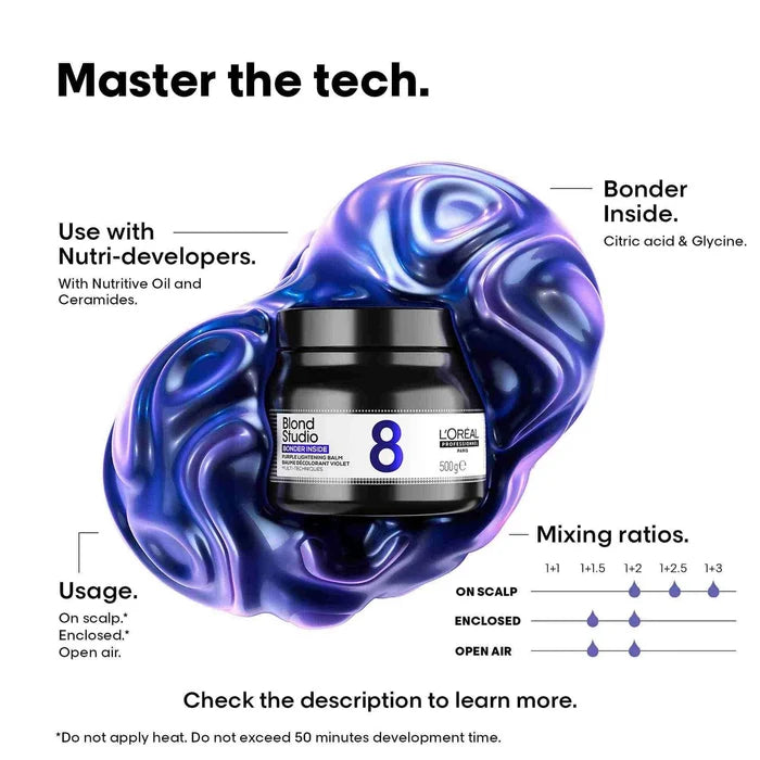 L'Oréal Professionnel Blond Studio 8 Purple Lightening Balm Bonder Inside 500g