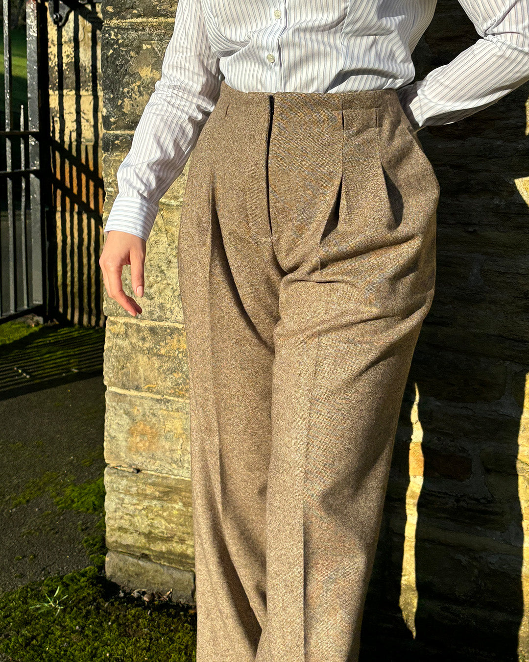 1930s Premium Marlene Trousers - Almondine Lambswool