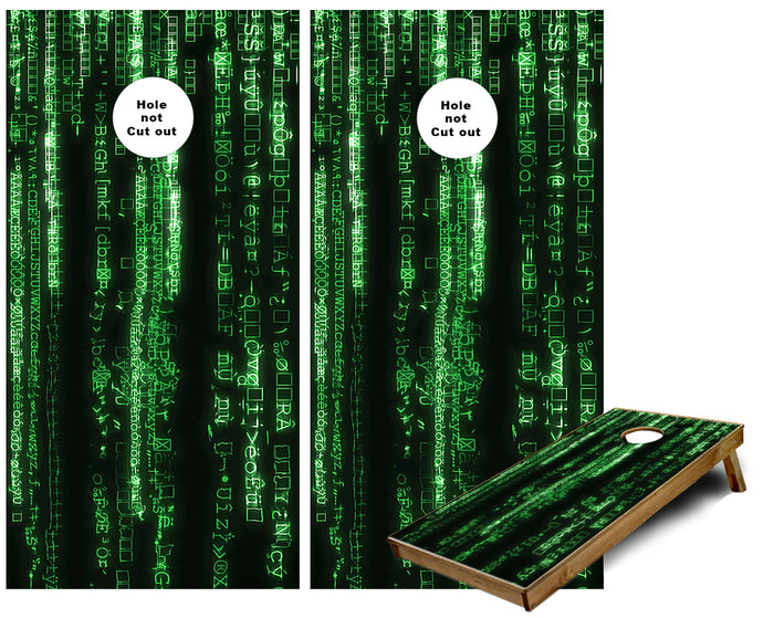 Matrix streaming code Cornhole Wraps