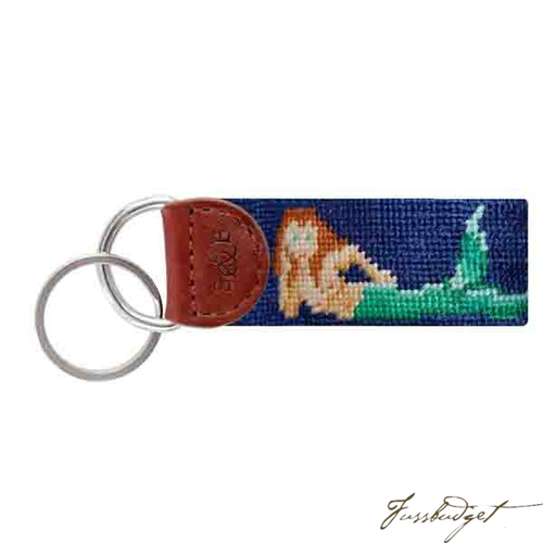 Mermaid Needlepoint Key Fob-Fussbudget.com