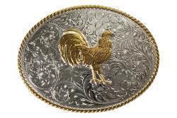 Nocona Oval Rooster Belt Buckle