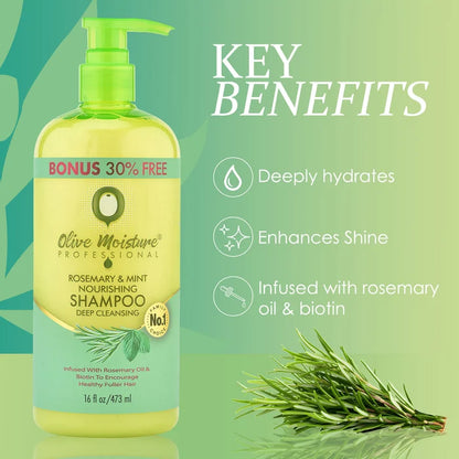 Olive Moisture Rosemary & Mint Nourishing Shampoo Deep Cleansing 473ml
