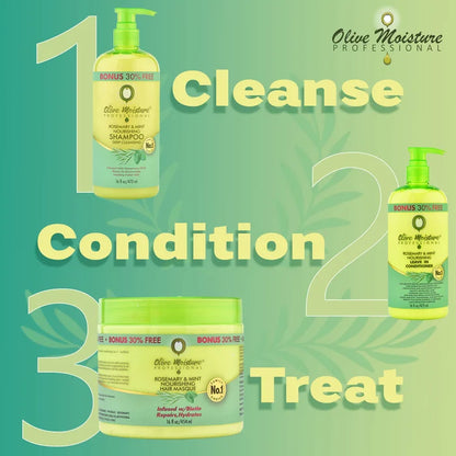 Olive Moisture Rosemary & Mint Nourishing Shampoo Deep Cleansing 473ml