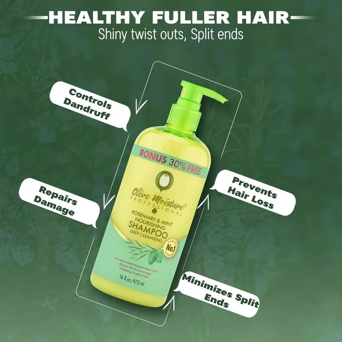 Olive Moisture Rosemary & Mint Nourishing Shampoo Deep Cleansing 473ml