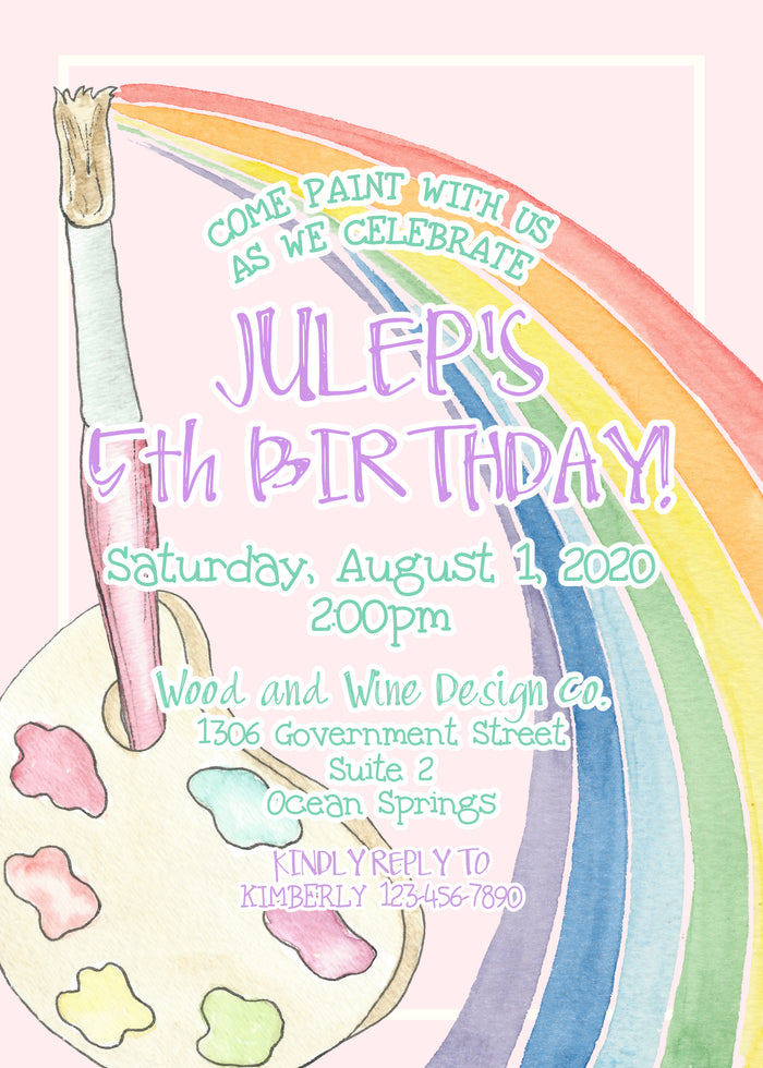 Paint Party Birthday Invitation