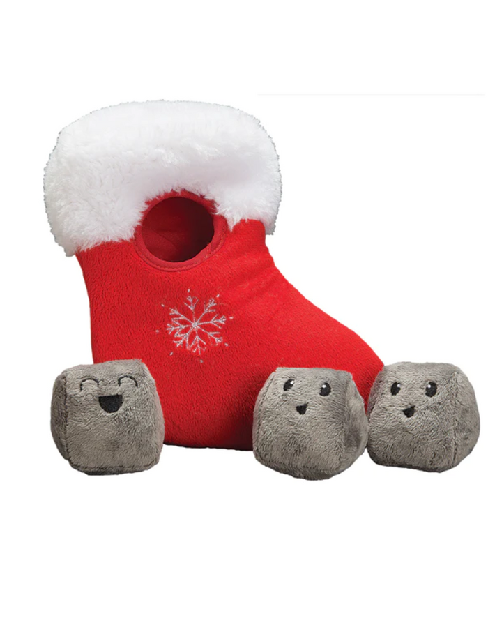 Patchwork Pet Stocking With Coal 10"