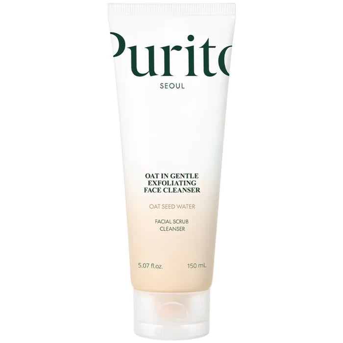 Tube of Purito facial cleanser on a white background