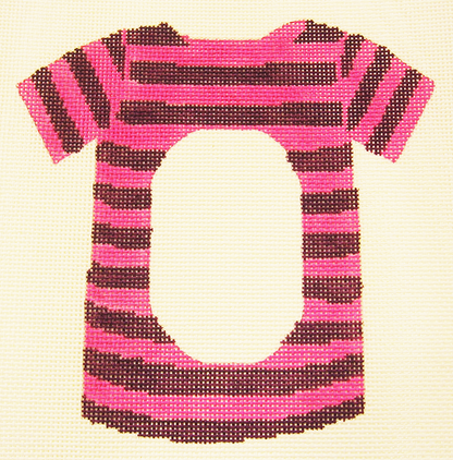 Needlepoint Purple Pink T-Shirt Frame Canvas