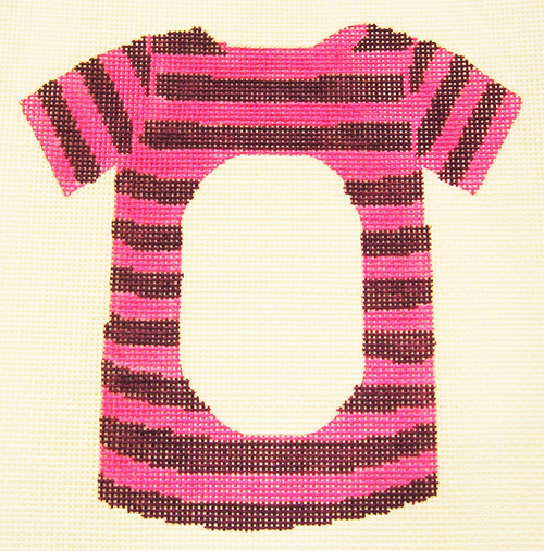 Needlepoint Purple Pink T-Shirt Frame Canvas