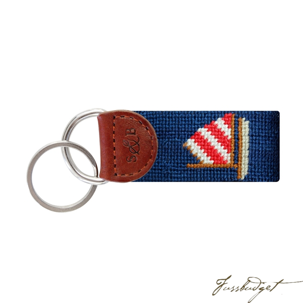 Rainbow Fleet Needlepoint Key Fob-Fussbudget.com