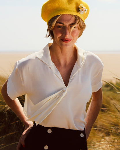 1930s Sailor Blouse - Ivory Crepe