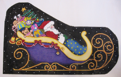 Needlepoint Santa and Sleigh Canvas