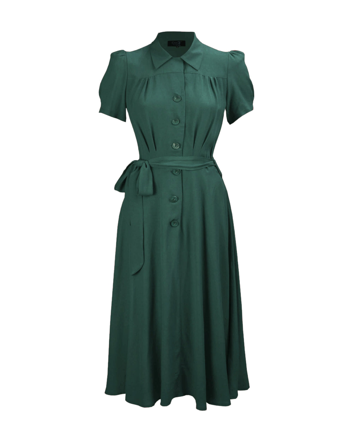 1940s Shirt-Waister Dress - Pine