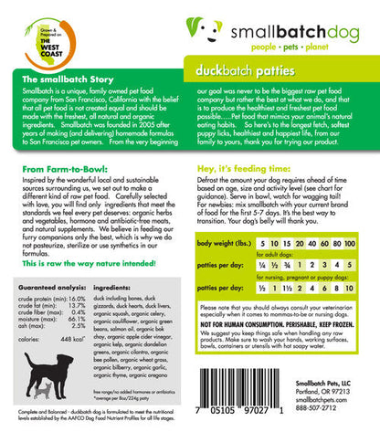 Smallbatch Duck Frozen Dog Food