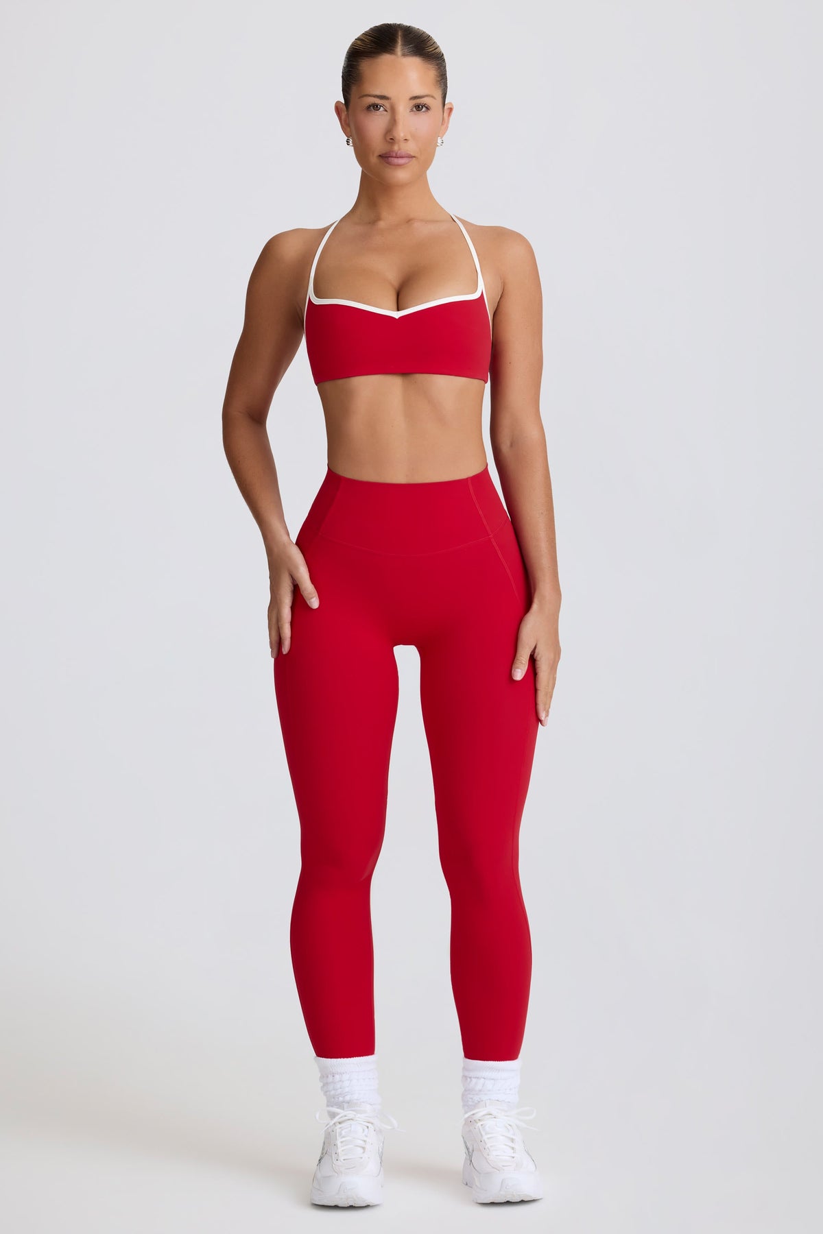 Soft Active Mid-Rise Leggings in Hot Red
