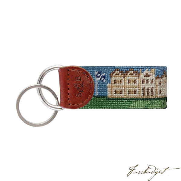 St Andrews Scene Needlepoint Key Fob-Fussbudget.com