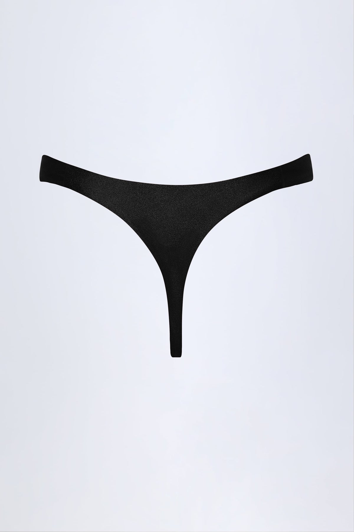 Hardware-Detail Thong Bikini Bottoms in Black