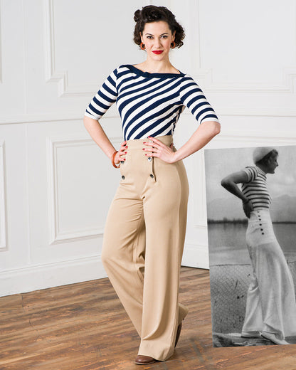 1930s Sailor Pants - Tan