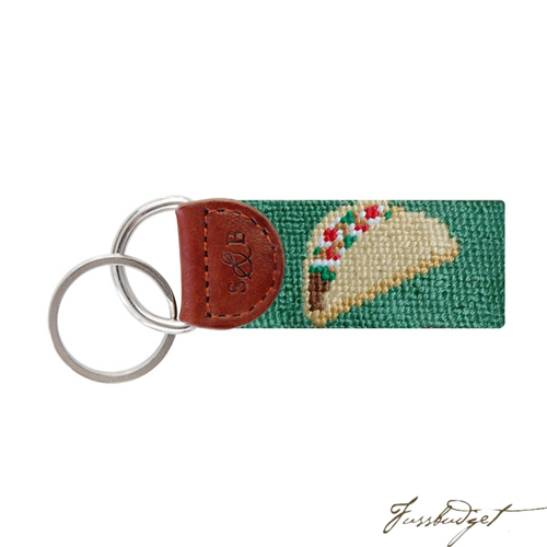 Tex Mex (Sage) Needlepoint Key Fob-Fussbudget.com