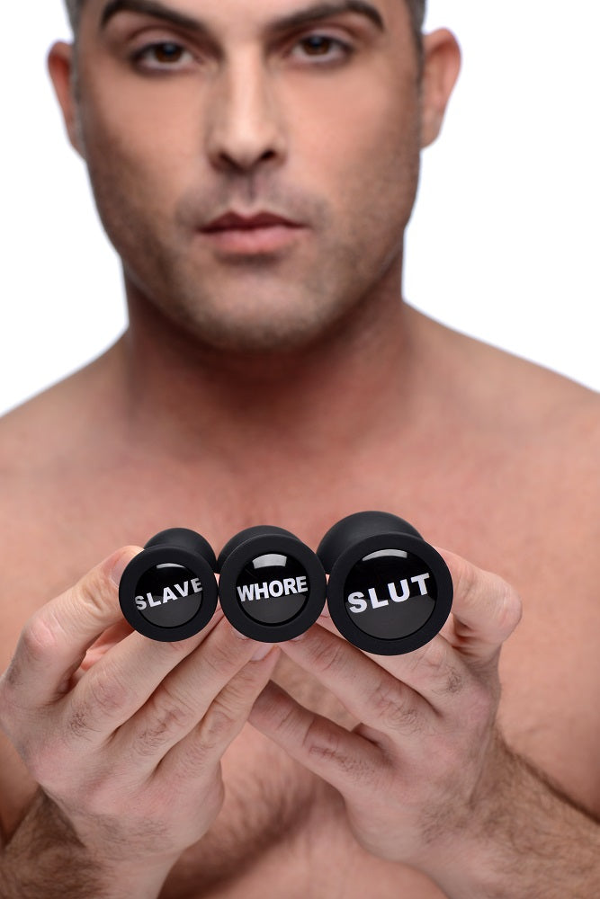 The 3pc Dirty Words Anal Plug Set