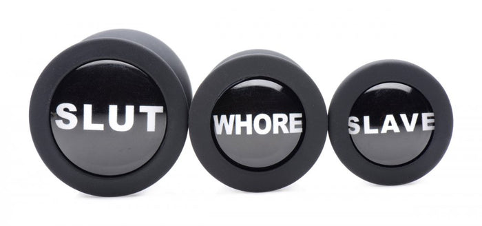 The 3pc Dirty Words Anal Plug Set