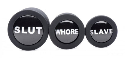 The 3pc Dirty Words Anal Plug Set