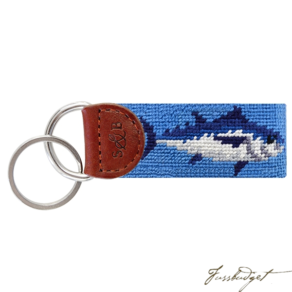 Tuna Needlepoint Key Fob-Fussbudget.com