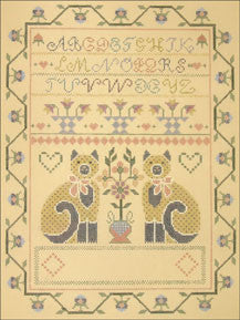 Needlepoint Two Cats Sampler Canvas
