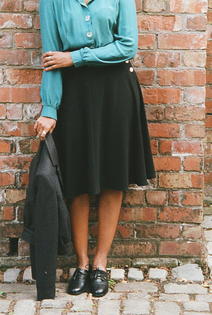 1940s Whirlaway Skirt - Black