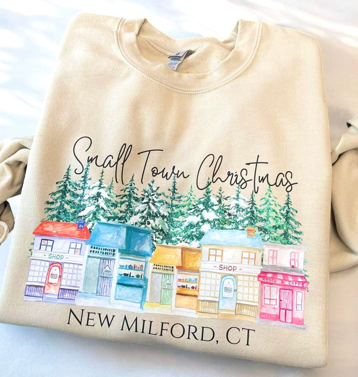 Wholesale Small Town Christmas Custom City/State Sweatshirt