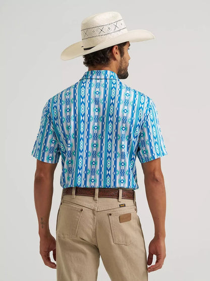 Wrangler ATG Men's Performance Polo Shirt in Checotah Turquoise