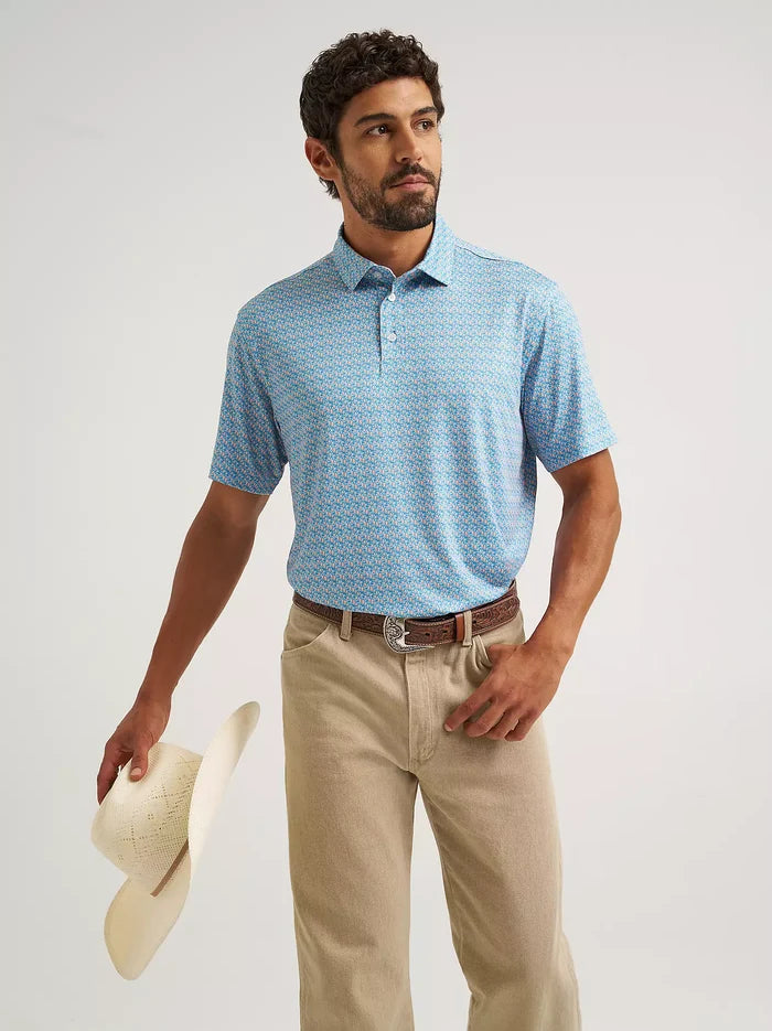 Wrangler ATG Men's Performance Polo Shirt in Papaya Punch