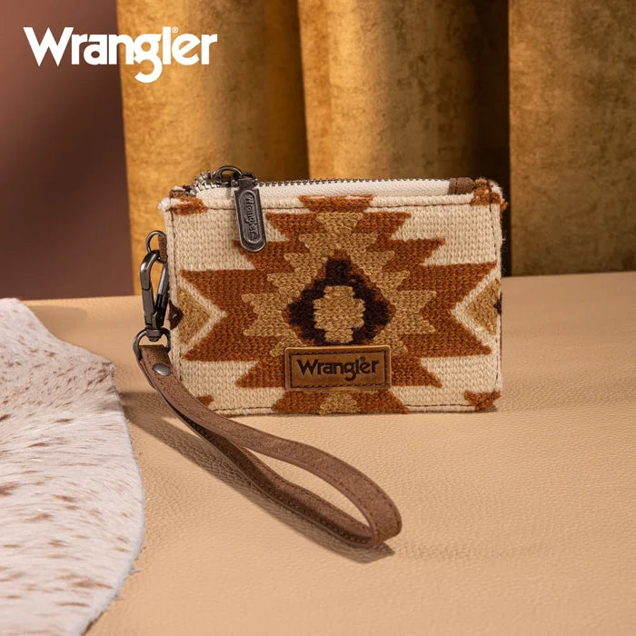 Wrangler Aztec Print Card Wallet in Brown