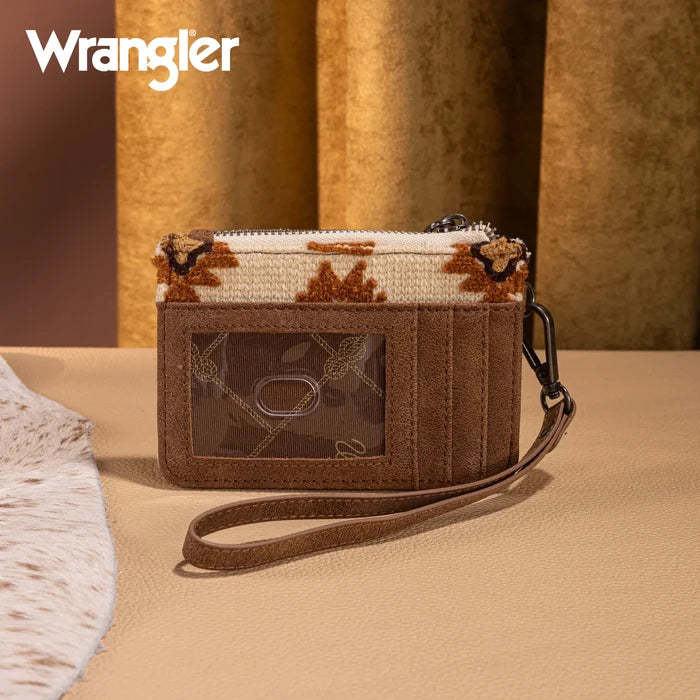 Wrangler Aztec Print Card Wallet in Brown