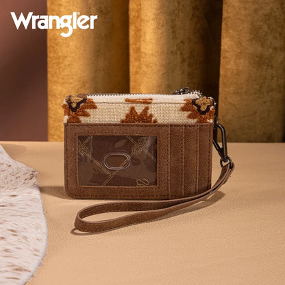 Wrangler Aztec Print Card Wallet in Brown