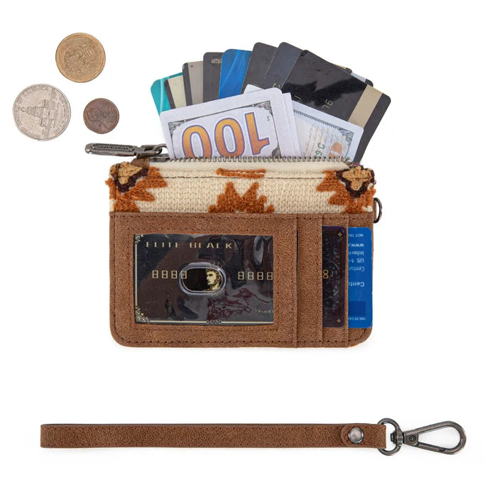 Wrangler Aztec Print Card Wallet in Brown